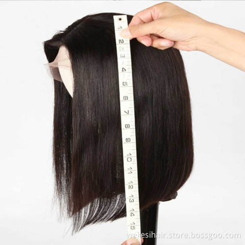 Wholesale Bob Wig Vendors WKSwigs Real Mink Brazilian Human Hair Short Bob 1b/gray Lace Front Ombre Hair Wig for Black Women